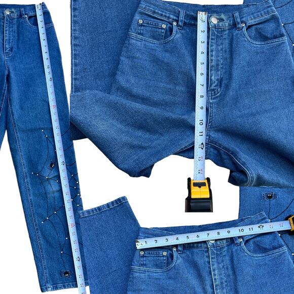 SOLD The Quacker Factory Spider-web Halloween Spooky Jeans Sz 6 - Picture 3 of 7